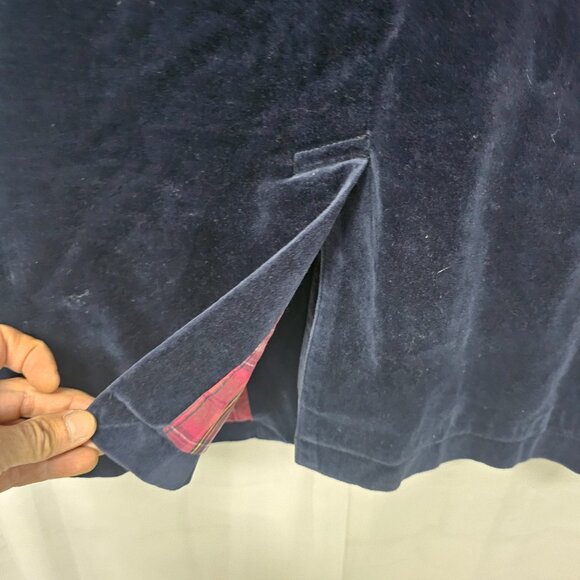 Vintage American Eagle Velvet Blazer Navy Blue Collegiate Preppy Unisex S - Picture 6 of 9